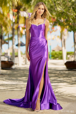 Purple tight prom dresses hotsell