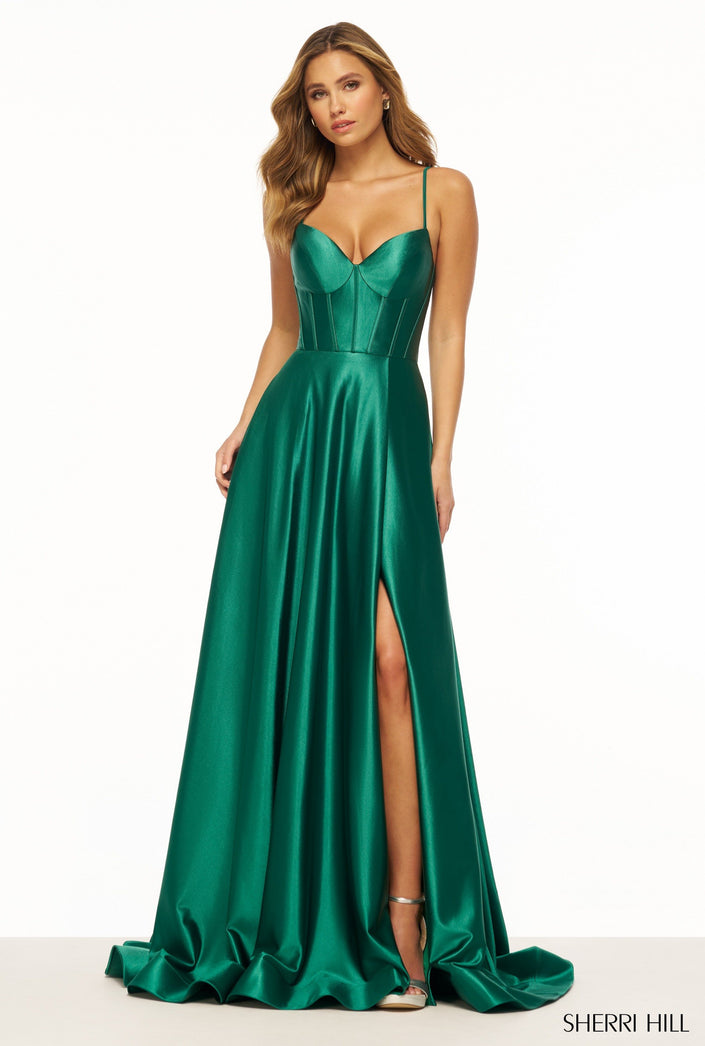 Emerald green sherri hill dress best sale