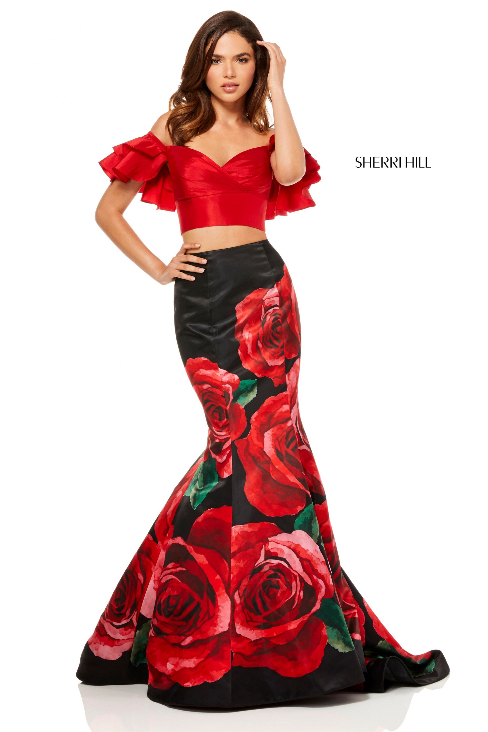 Sherri hill red 2025 rose dress