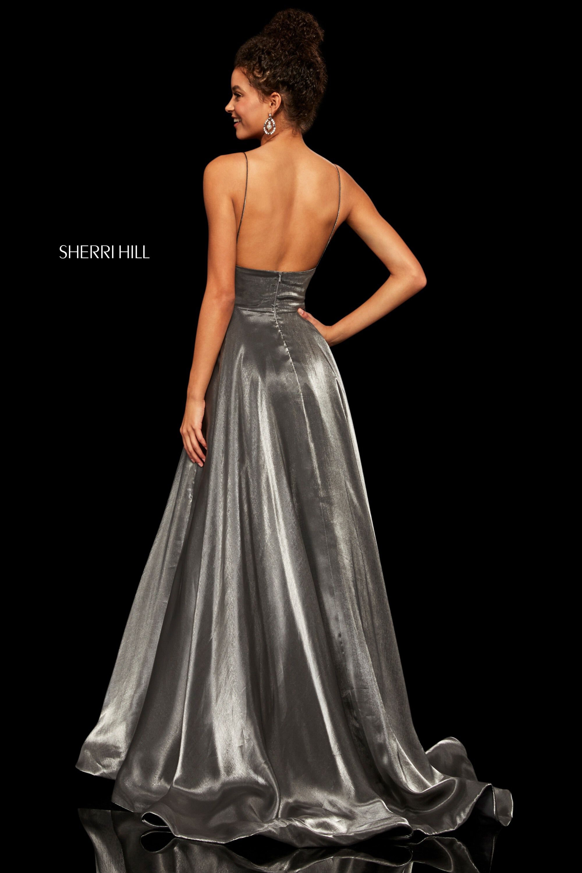 sherri hill metallic dress