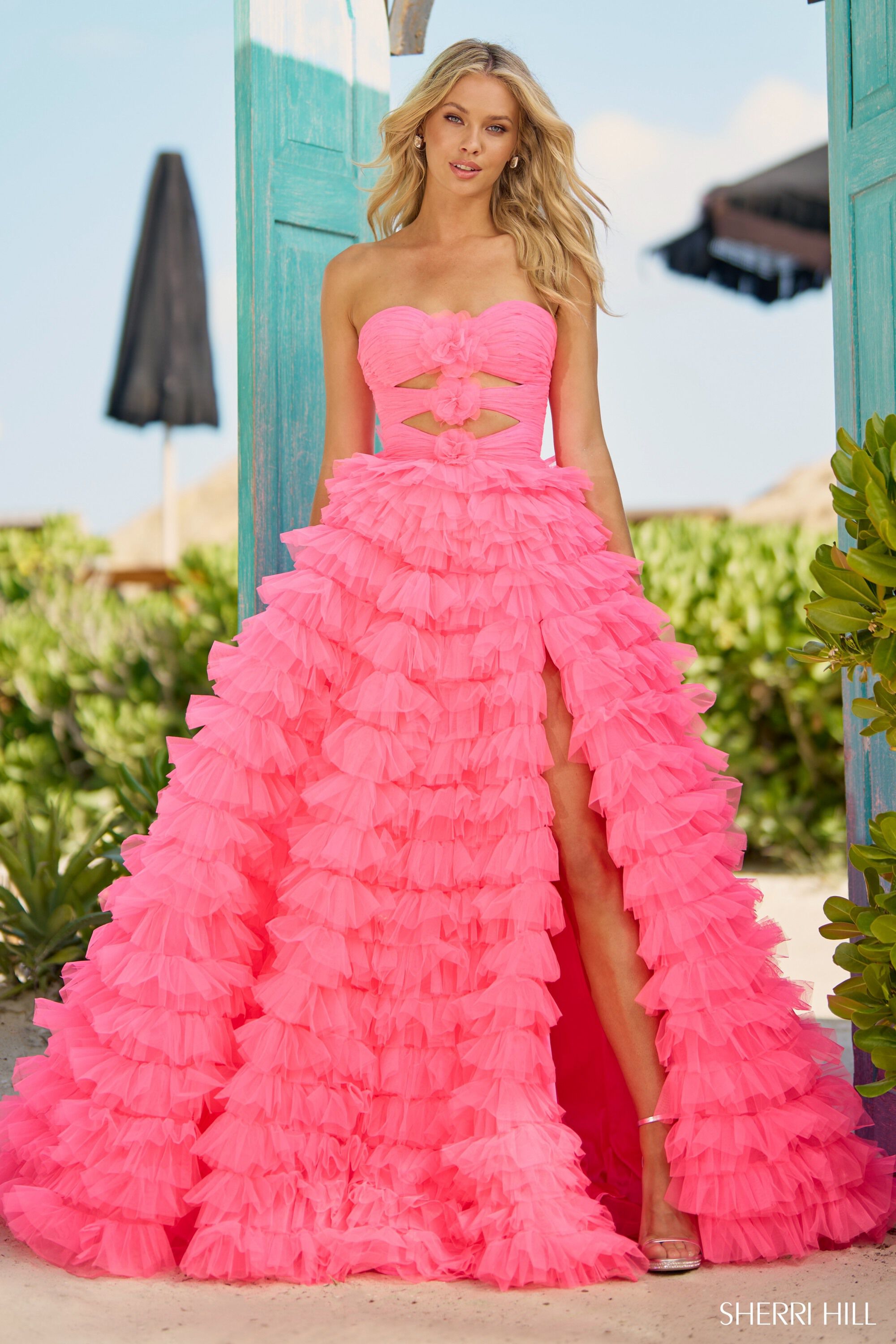 Sherri Hill 55483 - Lace Detail Corset Prom Dress – Couture Candy
