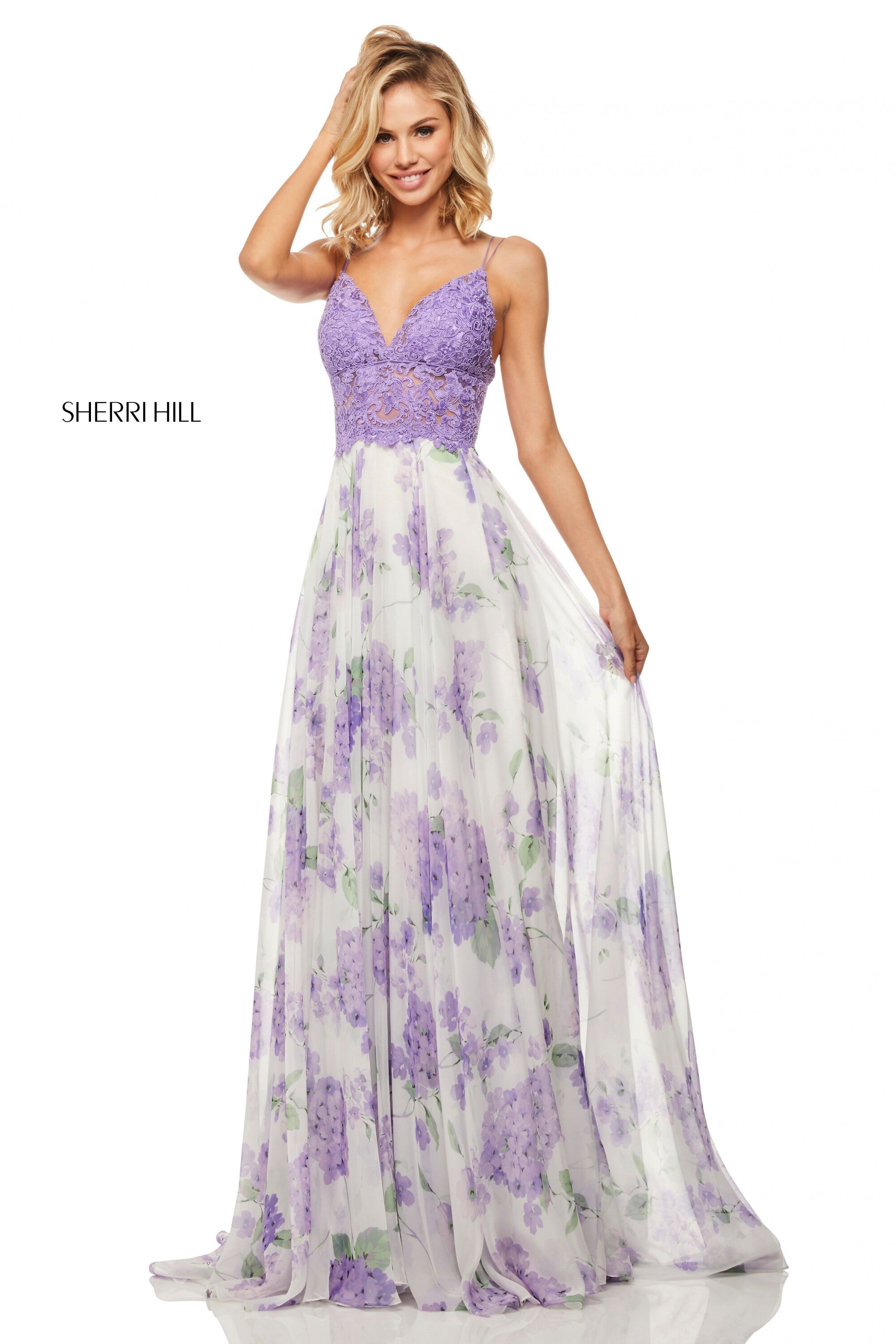 sherri hill floral two piece