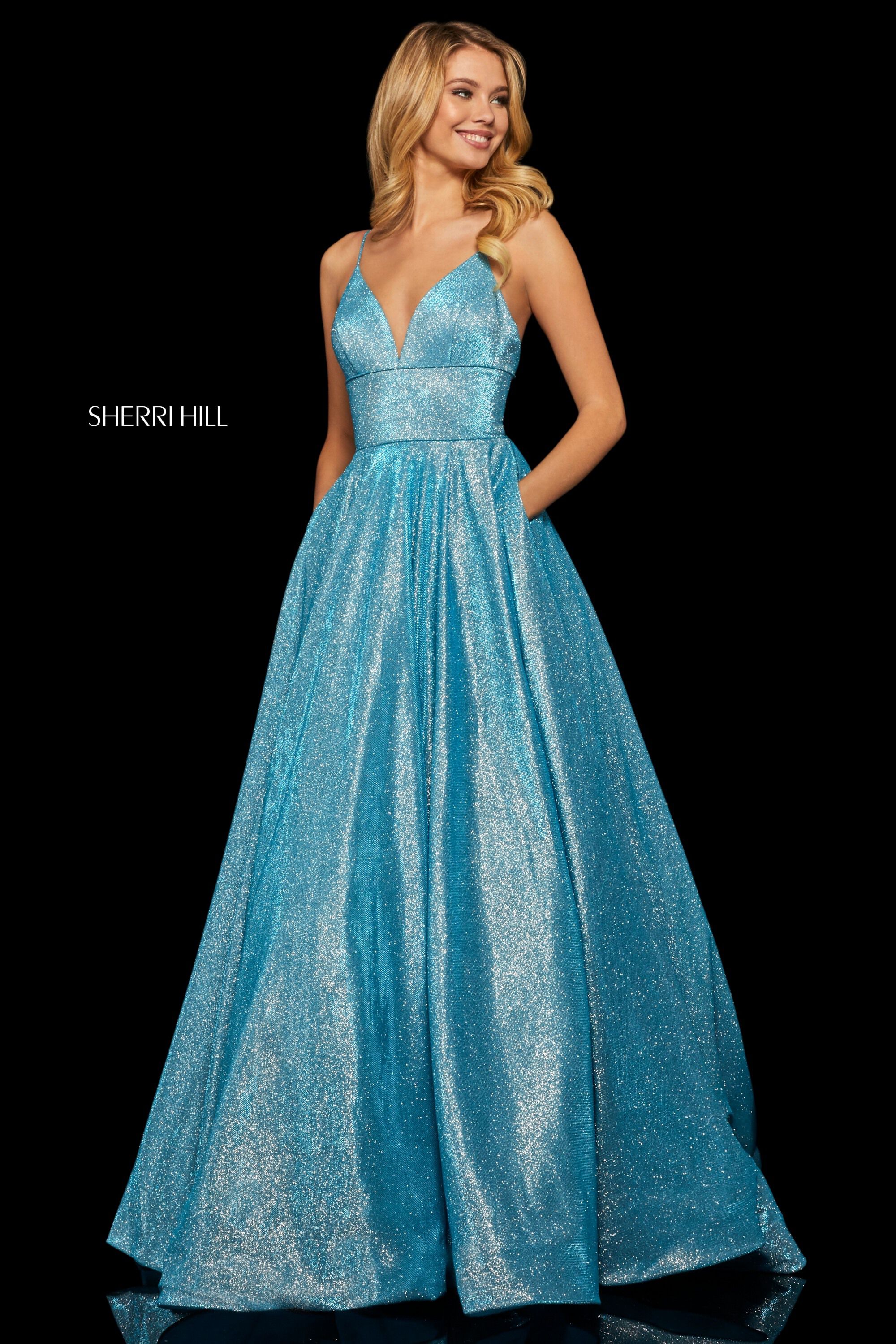 sherri hill blue sequin dress