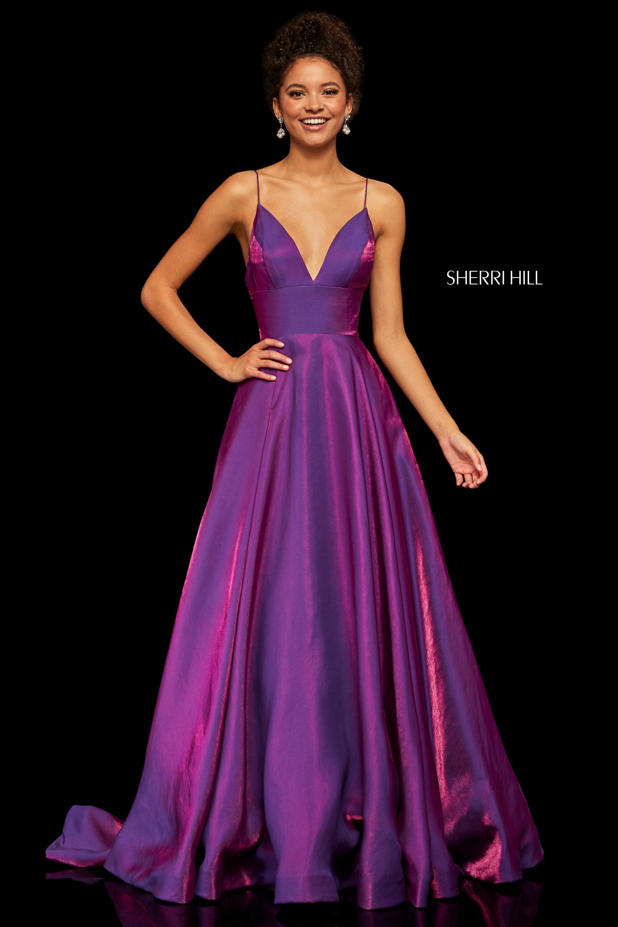 sherri hill metallic dress